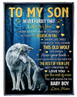 Old Wolf Always Have Your Back Mom To Son Fleece Blanket