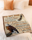Eagle To Son This Old Eagle Will Always Have Your Back Fleece Blanket Sherpa Blanket