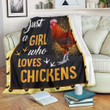 Just A Girl Who Love Chickens Clm02121131S Sherpa Fleece Blanket