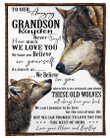 Meme And Bopbop Gift For Grandson Never Forget How Much We Love You Fleece Blanket Sherpa Blanket