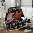 Christmas Santa Claus Cats For Everybody Clh2412106F Sherpa Fleece Blanket