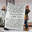 
	Personalized Blanket For Christmas, 50 Reasons I Love You Blanket, Gift To Loved Dad, Uncle, The Love Of My Life, Amazing Husband, Best Friend, Loyal, Birthday Gift