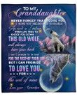 
	Wolf Blanket - To My Granddaughter Never Forget That I Love You I Hope You Believe In Yourself - Gift For Granddaughter - Birthday, Christmas Fleece Blanket