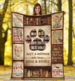 
	Dog Blanket Book Lovers Blanket - Just A Woman Who Loves Dogs And Books Fleece Blanket