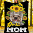 
	Yorkie Mom Sunflower Yorkie Dog Blanket - Gift For Mother'S Day - Fleece Blanket