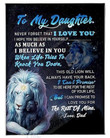 Lion Dad Love My Daughter Yu1801074Cl Fleece Blanket