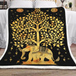 Elephant Tree Of Life Sherpa Fleece Blanket Koss