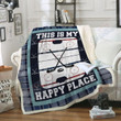 Hockey This Is My Happy Place Xa0701524Cl Fleece Blanket