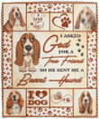 I Asked God For A True Friend So He Sent Me A Basset Hound Gs-Cl-Dt1303 Fleece Blanket