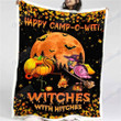Flamingo Happy Camp-O-Ween Witches With Hitches Camping Nt1109014Lb Fleece Blanket