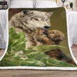 Wolf Mom And Baby Gs-1205Hy Fleece Blanket