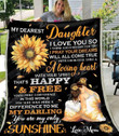 Sunflower To My Daughter Mom Gs-Cl-Ld0707 Fleece Blanket