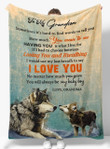 Gift For Grandson - From Grandma - Fleece Blanket Bgms081