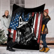 German Shepherd Dog Vintage American Flag Yq0302403Cl Fleece Blanket
