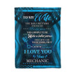 To My Wife Husband Love Letter Quotes From Mechanic Throw Cozy Cozy Fleece Blanket, Sherpa Blanket