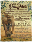 To My Daughter Elephant Xa2201681Cl Fleece Blanket