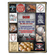 Baseball Lover To My Son Lovely Quote Letter From Mom Throw Chistmas Gift Ideas Cozy Fleece Blanket, Sherpa Blanket
