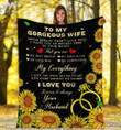 Valentine'S Day Blanket Gifts For Her To My Gorgeous Wife Never Forget That - Graphiach Design - Cozy Fleece Blanket, Sherpa Blanket