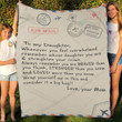To My Daughter Mom Woven Blanket, Floral Blanket For Mom, Mother'S Day Gift Cozy Fleece Blanket, Sherpa Blanket