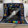 To My Son Autism Carry You In My Heart Sherpa Fleece Blanket Iicf Bubl