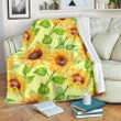 Beige Watercolor Sunflower Th1709635Cl Fleece Blanket