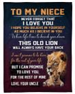 Personalized To My Niece Lion Fleece Blanket From Uncle I Promise To Love You For The Rest Of Mine Great Customized Gift For Birthday Christmas Thanksgiving