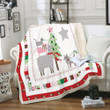 Christmas Tree Llama Cat Sherpa Fleece Blanket Yk