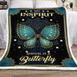 My Inspirit Animal Is A Butterfly Fleece Blanket All Over Prints