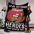 Hero Wwii Veteran Daughter Fleece Blanket - Great Customized Gift For Birthday Christmas Thanksgiving Father'S Day