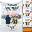 Hiking Couple Customized Fleece Blanket