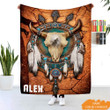 Native Skull Dream Catcher Personalized Fleece Blanket