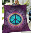 Mandala And Hippie Peace Sign Fleece Blanket