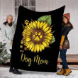 Sunflower Dog Mom Paw Fleece Blanket