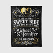 Personalized Biker Couple Motorcycle Blanket Married Husband Wife Metal Wall Art Wedding Anniversary Birthday Gifts Valentine'S Day Blanket