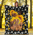 Dachshund Sunflower Yu3001038Cl Fleece Blanket