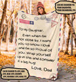 (Lhlc8) Customizable Letter Blanket- Dad To Daughter- Even When.