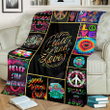 Hippie Quotes Art Gs-Cl-Dt0104 Fleece Blanket