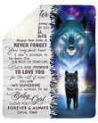 Wolf Dad To My Daughter Whenever Your Journey In Life Gift For Daughter Fleece Blanket Sherpa Blanket