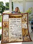 To My Son I Love You With Love And Kisses Mom Lion Blanket Bedgag™