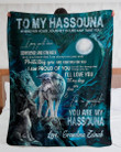 So Proud Of You Wolf Cave Grandma Zeinab Gift For Hassouna Custom Name Fleece Blanket
