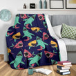 Colorful Shark Bite Pattern Fleece Blanket