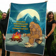 Camping Chill Bigfoot Fleece Blanket | Adult 60X80 Inch | Youth 45X60 Inch | Colorful | Bk2026