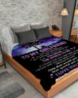Purple Night Gift For Girlfriend You Mean The World To Me Fleece Blanket Sherpa Blanket