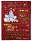 Never Forget That I Love You Christmas Gift For Daughter Red Fleece Blanket Sherpa Blanket