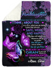Because I Am Your Gran Purple Mandala Design Fleece Blanket Gift For Granddaughter Sherpa Blanket