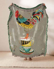 Rooster And Tea Cups Hn0710157S Sofa Blanket