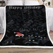 Cat Christmas Xa1802505Cl Fleece Blanket