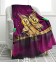 Vintage Owl Cla2612395F Sherpa Fleece Blanket