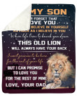 Gift For Son This Old Lion Will Always Have Your Back Fleece Blanket Sherpa Blanket