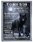 Just Do Your Best Gift Ideas To My Son Black Wolf Fleece Blanket